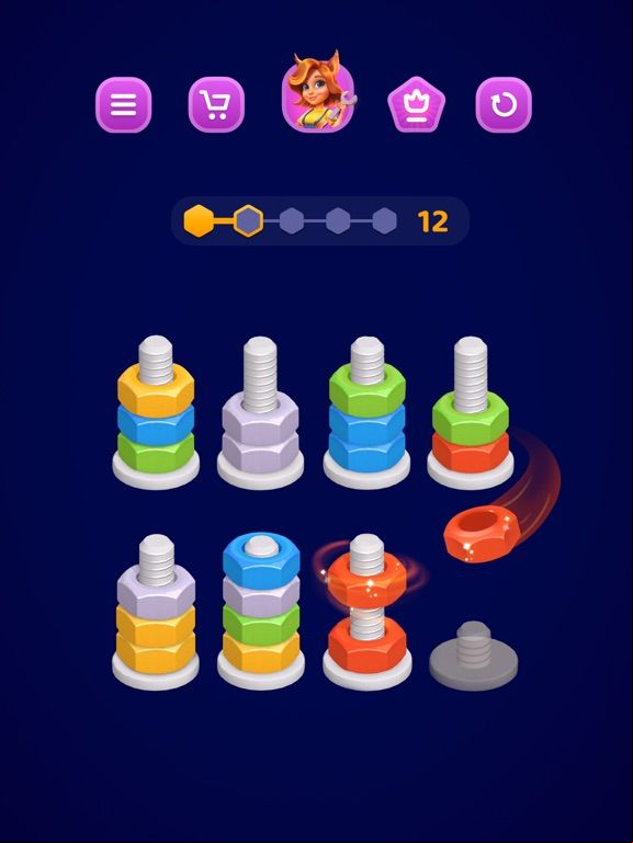 Nut sort game screenshot